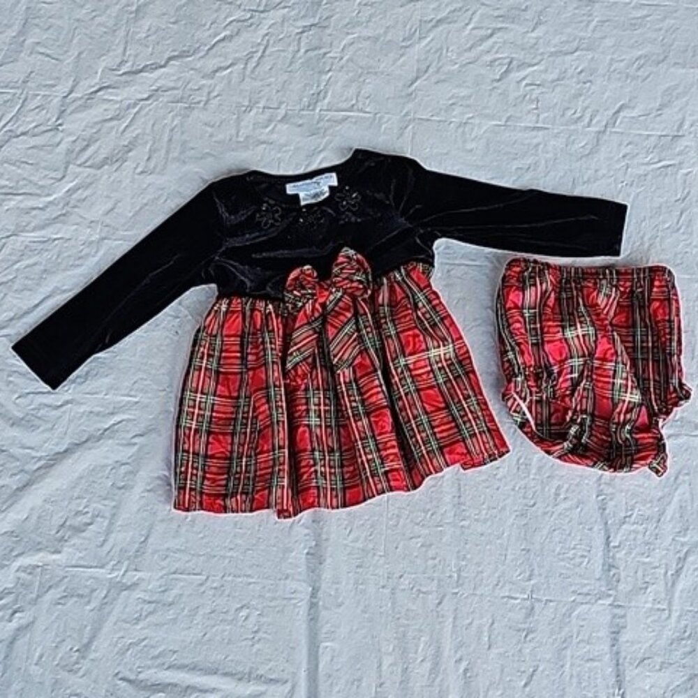 Chantilly Place Girls Size 18 Months Holiday Pullover 2pc Dress Set Used